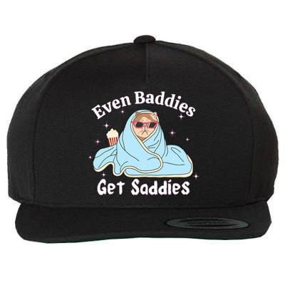 Even Baddies Get Saddies Funny Cat Sarcastic Meme Wool Snapback Cap