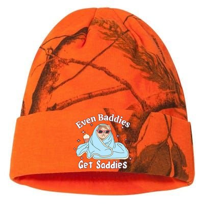 Even Baddies Get Saddies Funny Cat Sarcastic Meme Kati Licensed 12" Camo Beanie