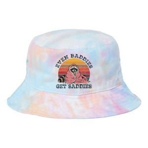 Even Baddies Get Saddies Anxiety Raccoon Face Raccoon Meme Tie Dye Newport Bucket Hat