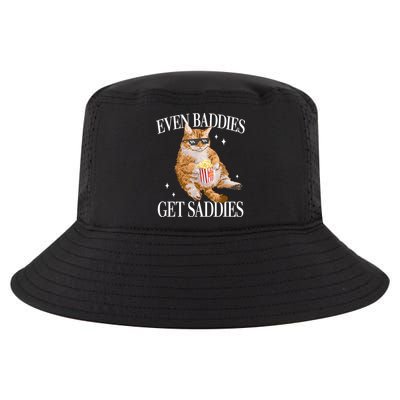 Even Baddies Get Saddies Funny Cat Meme Cool Comfort Performance Bucket Hat