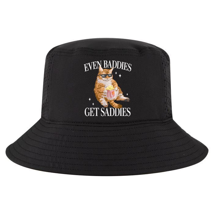 Even Baddies Get Saddies Funny Cat Meme Cool Comfort Performance Bucket Hat