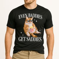Even Baddies Get Saddies Funny Cat Meme Cooling Performance Crew T-Shirt