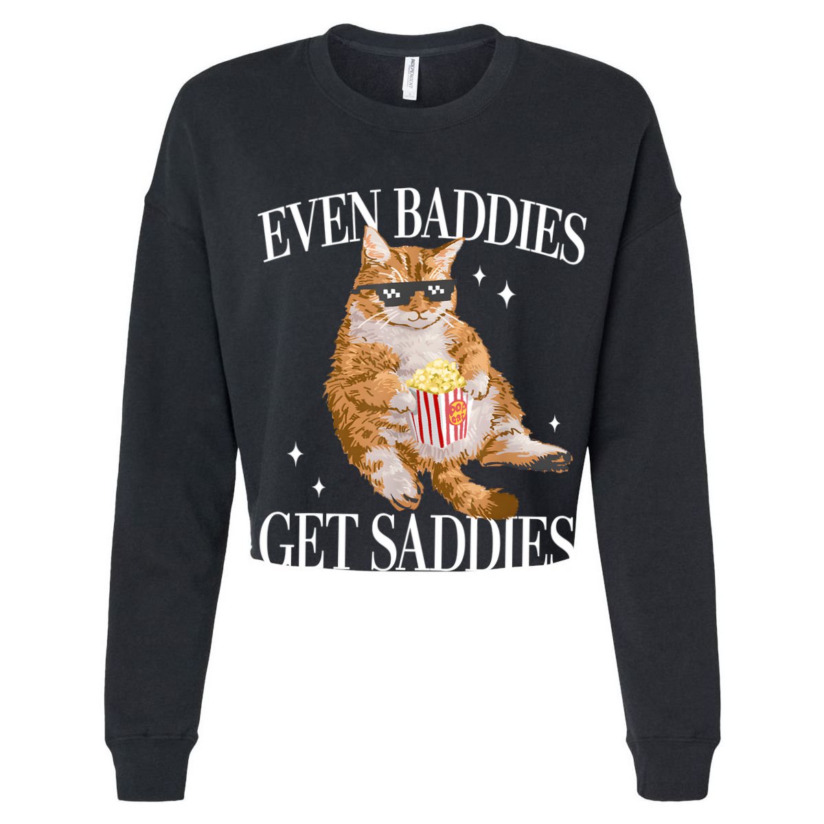 Even Baddies Get Saddies Funny Cat Meme Cooling Performance Crew T-Shirt