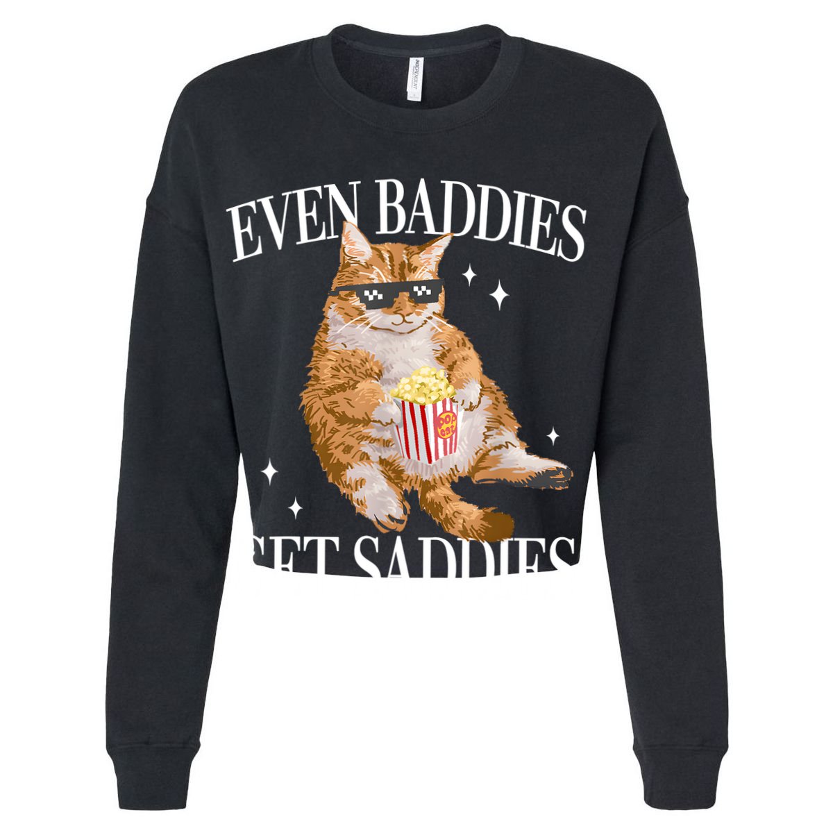 Even Baddies Get Saddies Funny Cat Meme Cooling Performance Crew T-Shirt