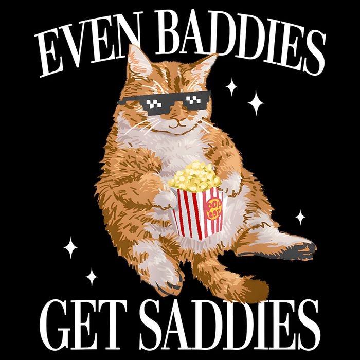 Even Baddies Get Saddies Funny Cat Meme Cooling Performance Crew T-Shirt
