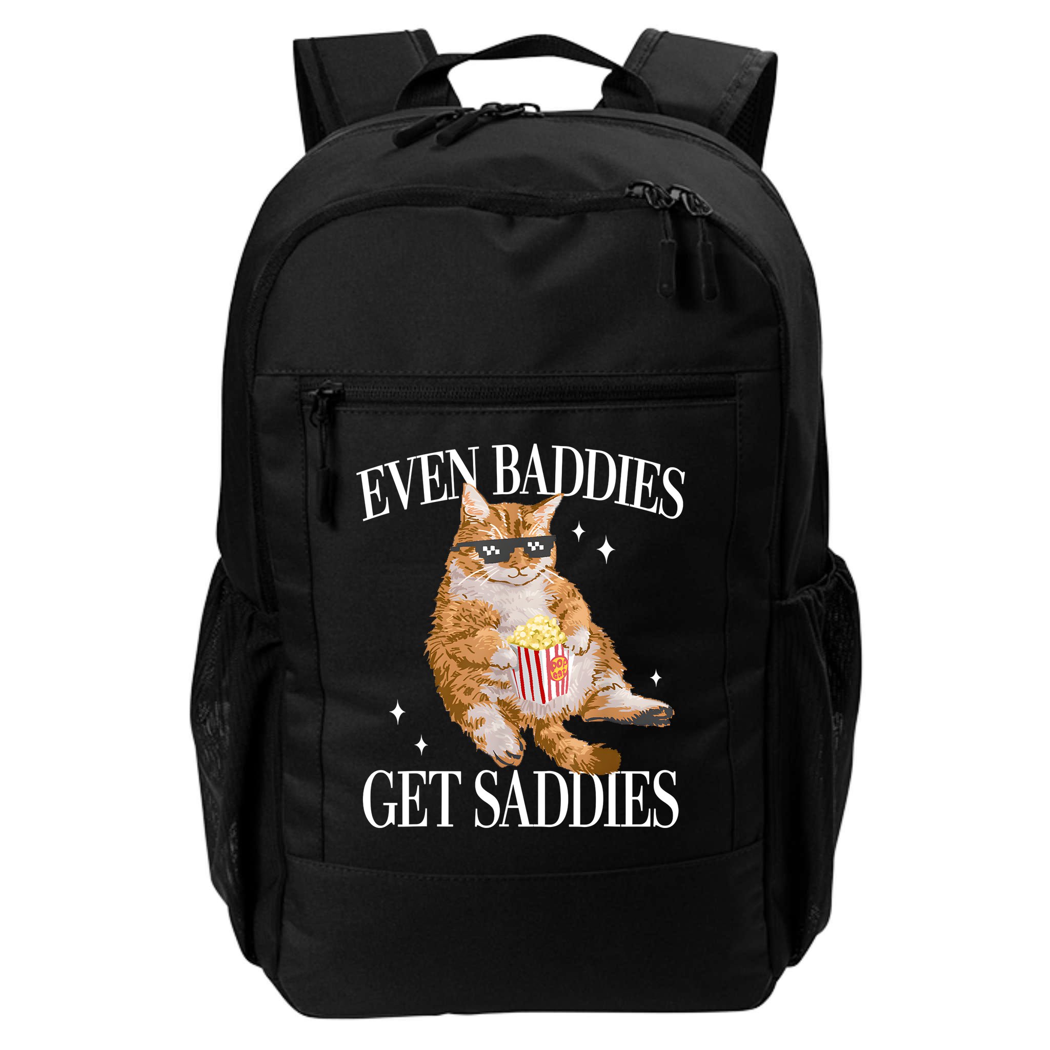 Even Baddies Get Saddies Funny Cat Meme Backpack