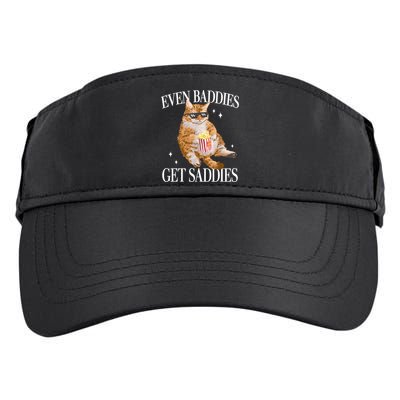 Even Baddies Get Saddies Funny Cat Meme Adult Drive Performance Visor