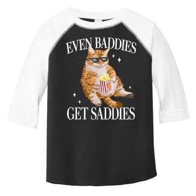 Even Baddies Get Saddies Funny Cat Meme Toddler Fine Jersey T-Shirt