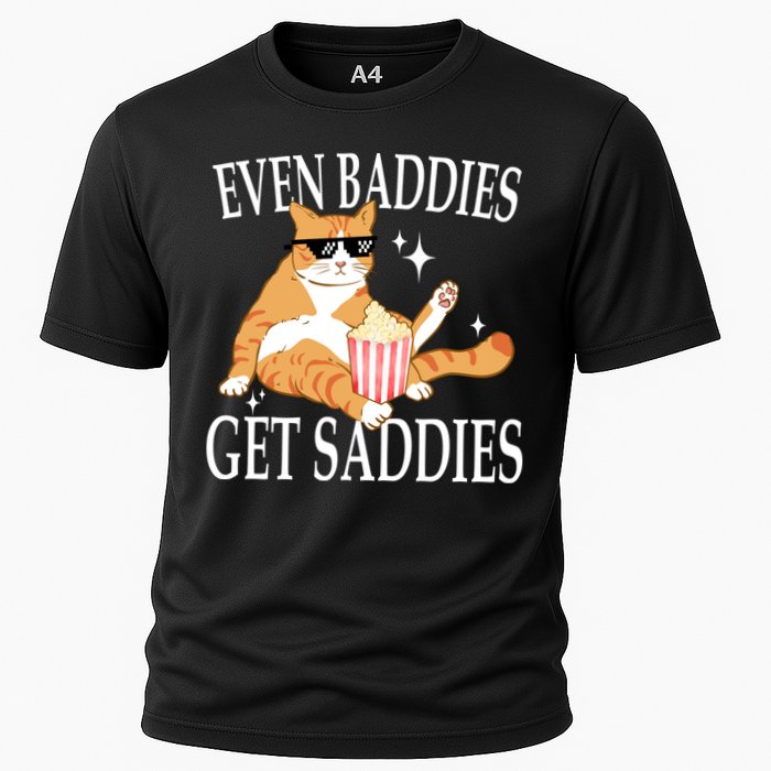 Even Baddies Get Saddies Funny Cooling Performance Crew T-Shirt
