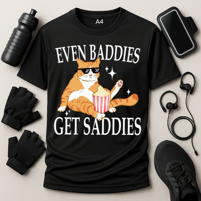 Even Baddies Get Saddies Funny Cooling Performance Crew T-Shirt