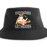 Even Baddies Get Saddies Funny Sustainable Bucket Hat