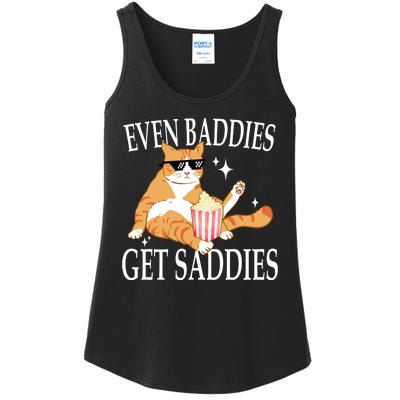 Even Baddies Get Saddies Funny Ladies Essential Tank