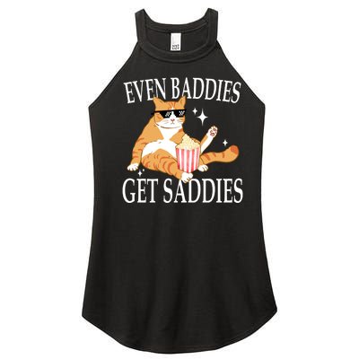 Even Baddies Get Saddies Funny Women’s Perfect Tri Rocker Tank