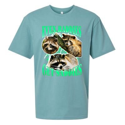 Even Baddies Get Saddies Racoon Sueded Cloud Jersey T-Shirt