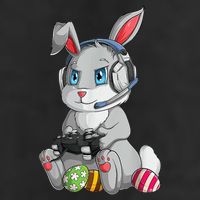 Easter Bunny Gamer 7 Panel Mesh Trucker Snapback Hat