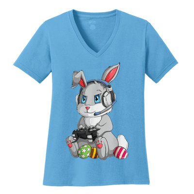 Easter Bunny Gamer Women's V-Neck T-Shirt