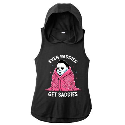 Even Baddies Get Saddies Raccoon Funny Oddly Specific Meme Ladies PosiCharge Tri-Blend Wicking Draft Hoodie Tank