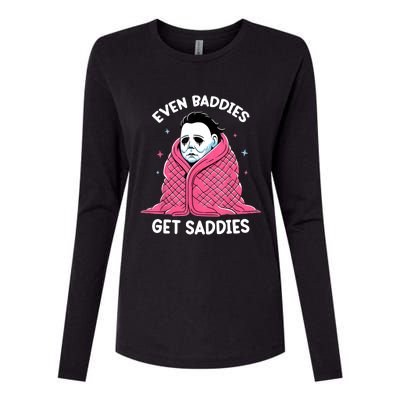 Even Baddies Get Saddies Raccoon Funny Oddly Specific Meme Womens Cotton Relaxed Long Sleeve T-Shirt