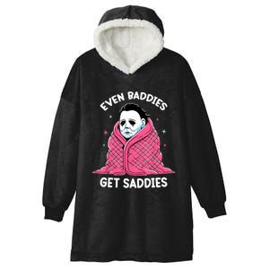 Even Baddies Get Saddies Raccoon Funny Oddly Specific Meme Hooded Wearable Blanket