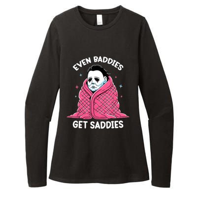 Even Baddies Get Saddies Raccoon Funny Oddly Specific Meme Womens CVC Long Sleeve Shirt