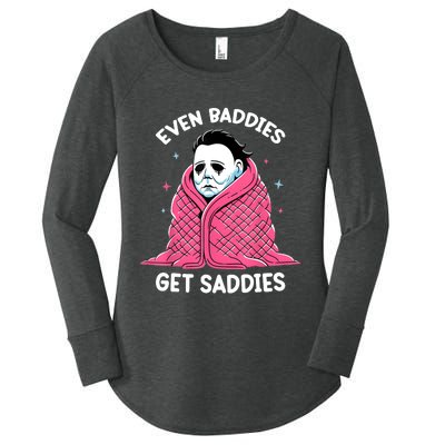 Even Baddies Get Saddies Raccoon Funny Oddly Specific Meme Women's Perfect Tri Tunic Long Sleeve Shirt