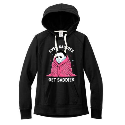 Even Baddies Get Saddies Raccoon Funny Oddly Specific Meme Women's Fleece Hoodie