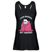 Even Baddies Get Saddies Raccoon Funny Oddly Specific Meme Ladies Essential Flowy Tank