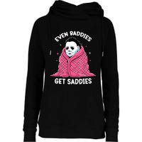 Even Baddies Get Saddies Raccoon Funny Oddly Specific Meme Womens Funnel Neck Pullover Hood