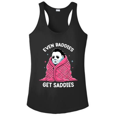 Even Baddies Get Saddies Raccoon Funny Oddly Specific Meme Ladies PosiCharge Competitor Racerback Tank