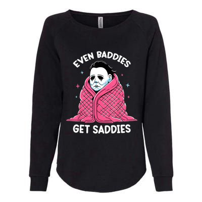 Even Baddies Get Saddies Raccoon Funny Oddly Specific Meme Womens California Wash Sweatshirt