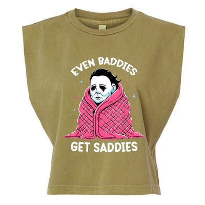 Even Baddies Get Saddies Raccoon Funny Oddly Specific Meme Garment-Dyed Women's Muscle Tee