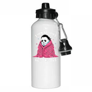 Even Baddies Get Saddies Raccoon Funny Oddly Specific Meme Aluminum Water Bottle