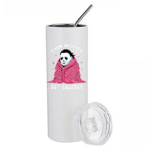 Even Baddies Get Saddies Raccoon Funny Oddly Specific Meme Stainless Steel Tumbler