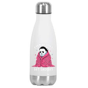 Even Baddies Get Saddies Raccoon Funny Oddly Specific Meme Stainless Steel Insulated Water Bottle