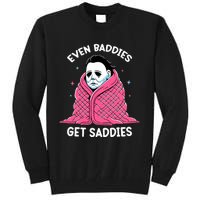 Even Baddies Get Saddies Raccoon Funny Oddly Specific Meme Tall Sweatshirt