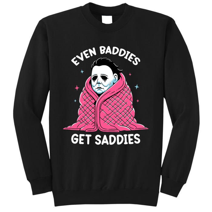 Even Baddies Get Saddies Raccoon Funny Oddly Specific Meme Tall Sweatshirt