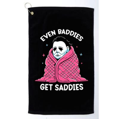 Even Baddies Get Saddies Raccoon Funny Oddly Specific Meme Platinum Collection Golf Towel