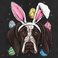 Easter Bunny German Shorthaired Pointer GSP Puppy Dog Lover Cool Comfort Performance Bucket Hat
