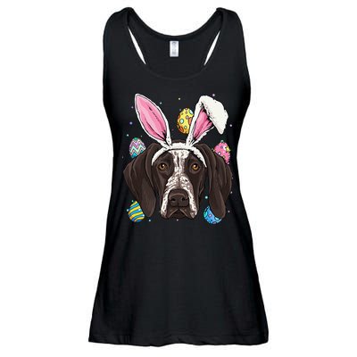 Easter Bunny German Shorthaired Pointer GSP Puppy Dog Lover Ladies Essential Flowy Tank
