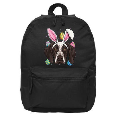 Easter Bunny German Shorthaired Pointer GSP Puppy Dog Lover 16 in Basic Backpack