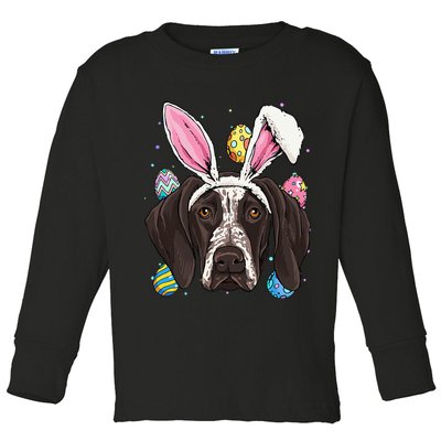 Easter Bunny German Shorthaired Pointer GSP Puppy Dog Lover Toddler Long Sleeve Shirt