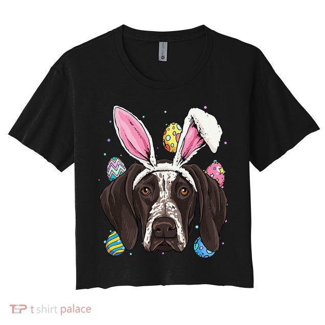 Easter Bunny German Shorthaired Pointer GSP Puppy Dog Lover Crop Top
