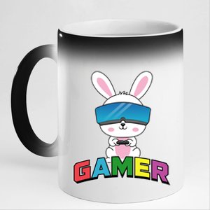 Easter Bunny Gamer Rabbit Easter Day Gaming Gift 11oz Black Color Changing Mug