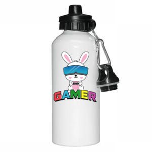 Easter Bunny Gamer Rabbit Easter Day Gaming Gift Aluminum Water Bottle