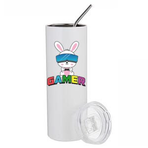 Easter Bunny Gamer Rabbit Easter Day Gaming Gift Stainless Steel Tumbler