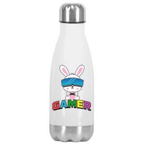 Easter Bunny Gamer Rabbit Easter Day Gaming Gift Stainless Steel Insulated Water Bottle