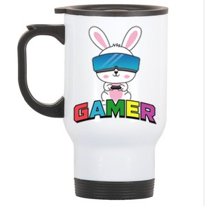 Easter Bunny Gamer Rabbit Easter Day Gaming Gift Stainless Steel Travel Mug