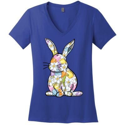 Easter Bunny Gift Easter Spring Cute Spring Gift Women's V-Neck T-Shirt