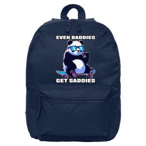 Even Baddies Get Saddies Funny Meme Cute Panda 16 in Basic Backpack