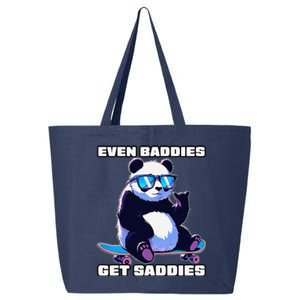 Even Baddies Get Saddies Funny Meme Cute Panda 25L Jumbo Tote